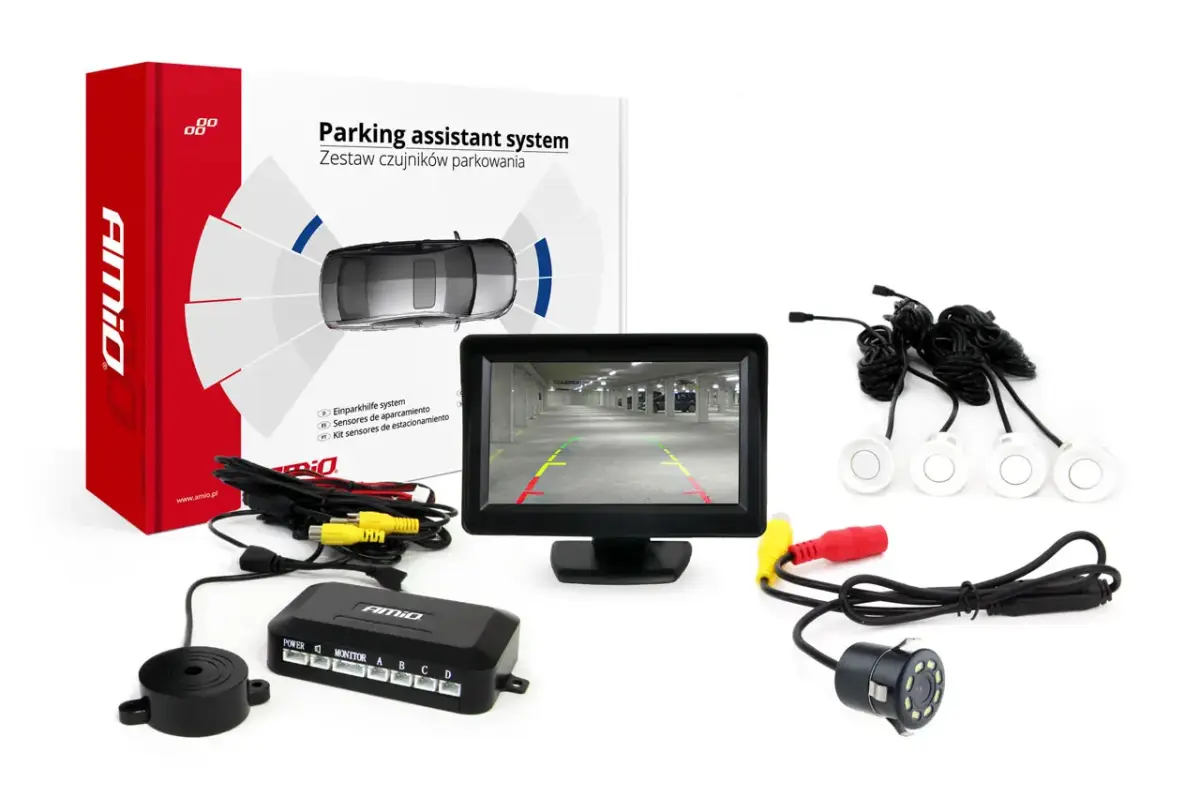 4 white sensors TFT01 4,3 with  CAM-308 LED 18mm night vision camera