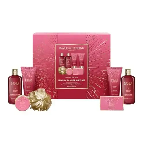 Baylis & Harding Midnight Cherry Luxury Pamper Gift Set in Clear