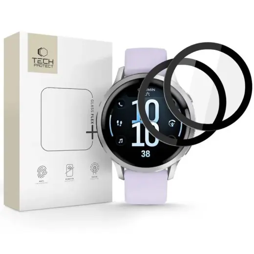 SZKŁO HYBRYDOWE TECH-PROTECT GLASS FLEX+ 2-PACK GARMIN VENU 4 (41 MM) BLACK