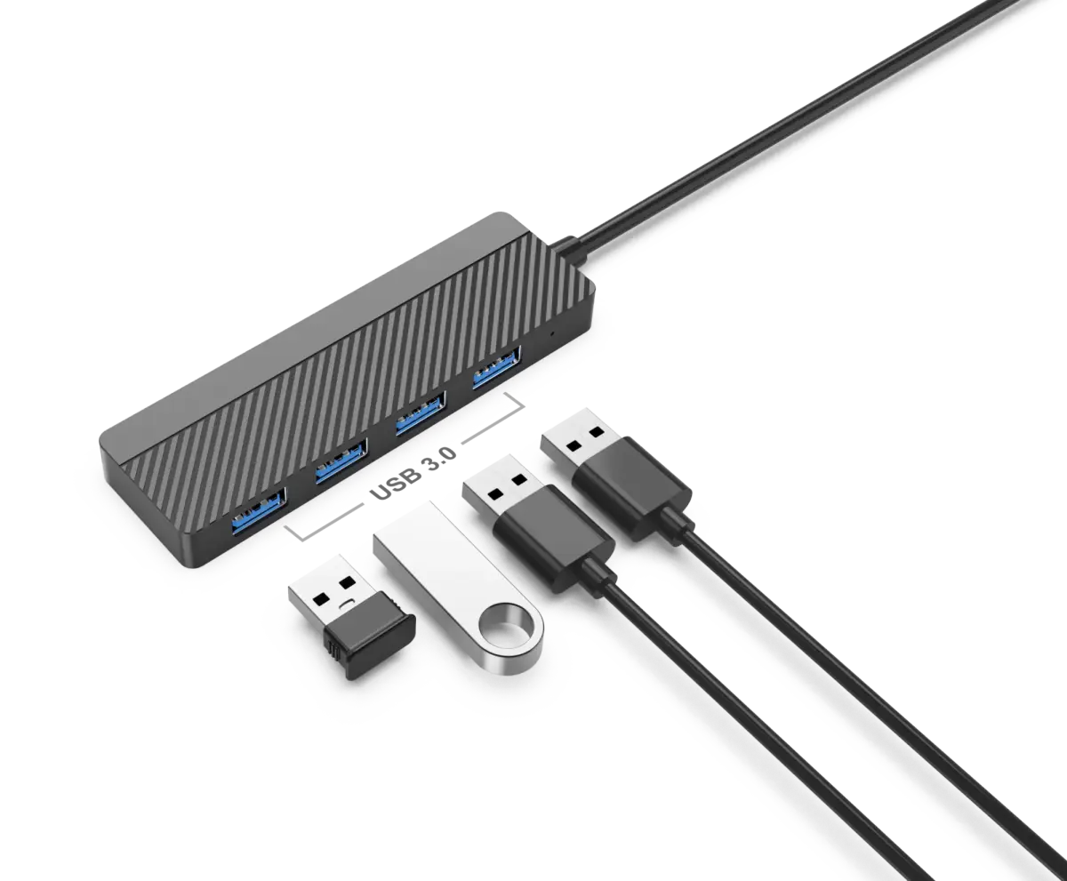 EGA H2 USB-C uz 4 x USB 3.0 sadalītājs 5 Gbps melns (ES blisteris)