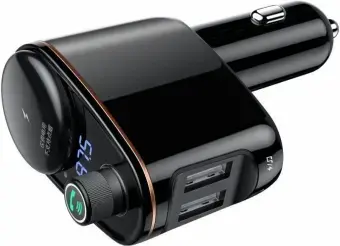 Baseus Locomotive FM auto transmitter 3.4A | USB Flash | Bluetooth 4.2 melns