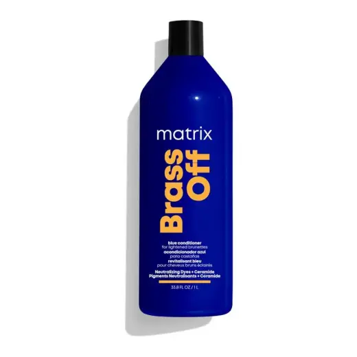 Matrix Brass Off Blue Toning Pigmented Conditioner for Lightened Brunette Hair 1000Ml in Clear