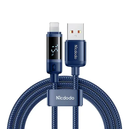 Mcdodo CA-5001 data transfer and charging cable | USB-A to Lightning | 100W | with LED display | 1.2m | blue