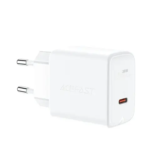 Acefast A21 travel charger | 30W | GaN, PD, QC3.0 | USB-C | white