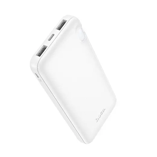 Hoco J128 ārējais akumulators (powerbank) | 10 000 mAh | 10W | USB-A, USB-C, Micro USB | balts