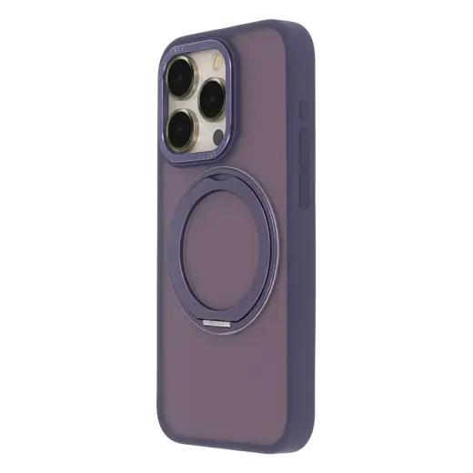 Secure Spinning Mag telefoni ümbris MagSafe toega iPhone 15 Pro lilla