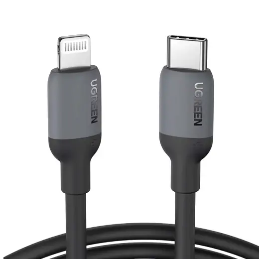 Ugreen US387 20304 datu pārraides un uzlādes vads | MFI | USB-C uz Lightning | 18W | 1m | melns