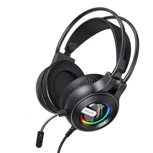 YESIDO GAMING HEADPHONES EK02 LED 2xAUX 3.5MM + MICROPHONE BLACK