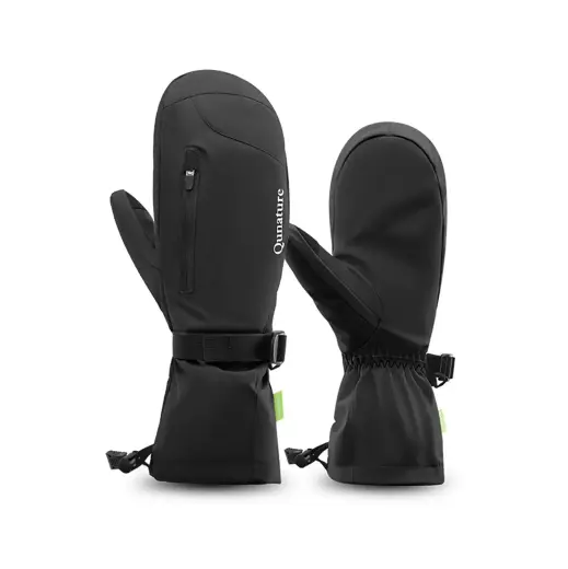 Qunature Full Length Ski Gloves Size L - Black