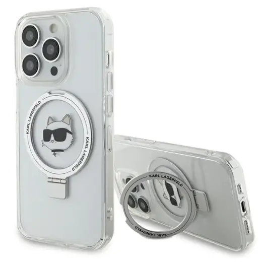 Karl Lagerfeld KLHMP15XHMRSCHH iPhone 15 Pro Max 6.7" biały|white hardcase Ring Stand Choupette Head MagSafe