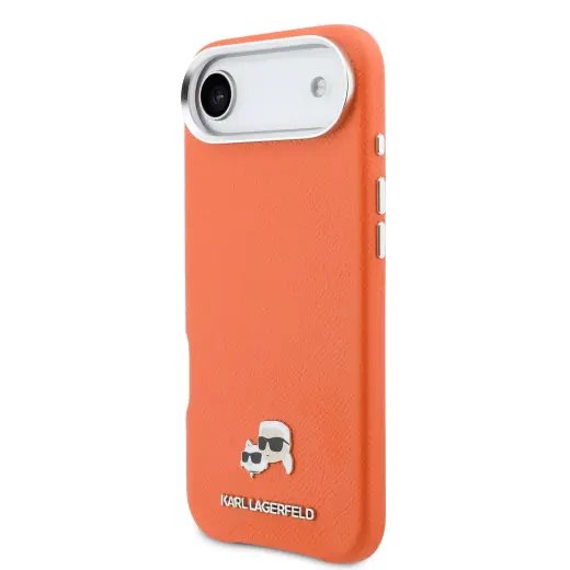 Karl Lagerfeld Karl and Choupette Heads Pins чехол с поддержкой MagSafe для телефона iPhone 17 Air оранжевый