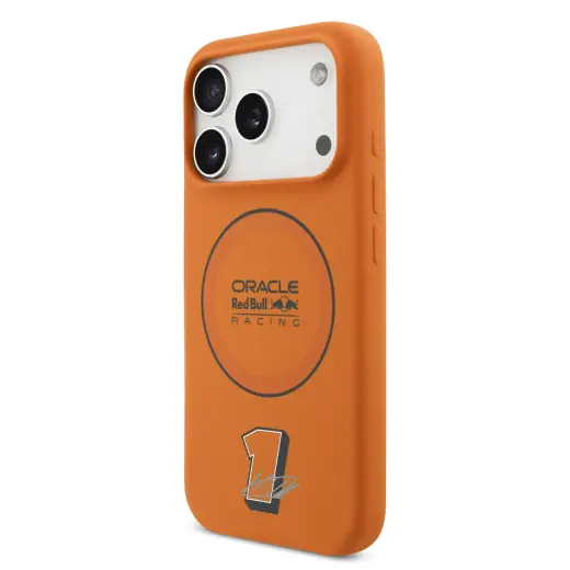 Red Bull Silicone Blue Ring MagSafe case with stand and MagSafe support for iPhone 17 Pro Orange