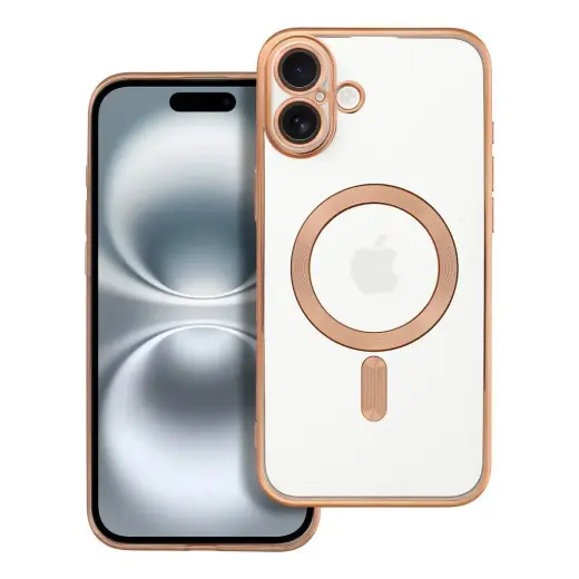 Electro Mag telefono dėklas su MagSafe palaikymu iPhone 16 Plus auksinis