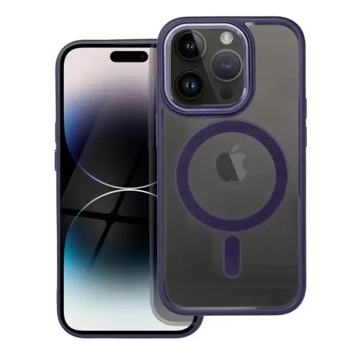 Color Edge Mag telefono dėklas su MagSafe palaikymu iPhone 14 Pro violetinis