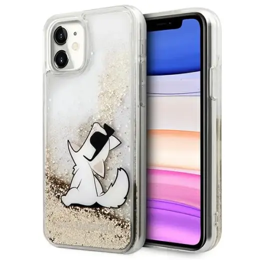 Karl Lagerfeld KLHCN61GCFD iPhone 11 6,1" złoty|gold hardcase Liquid Glitter Choupette Fun