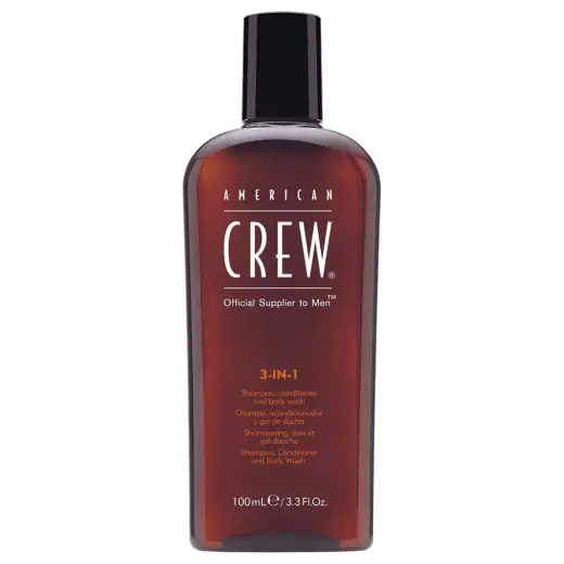 American Crew, Classic, Vegan, Hair Shampoo, Conditioner & Shower Gel 3-In-1, For Moisturizing, 100 ml