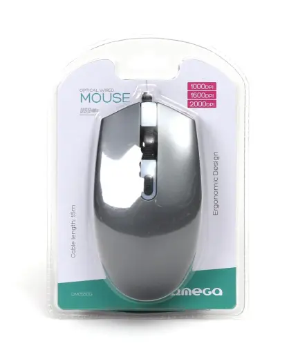Omega OM0550G optical PC mouse 1200 DPI | USB | grey