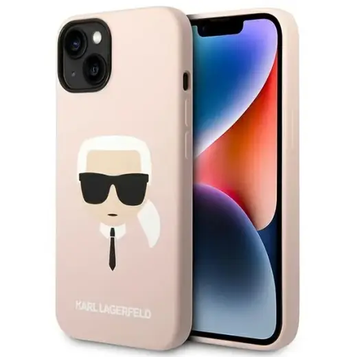 Karl Lagerfeld KLHMP14SSLKHLP iPhone 14  | 15 | 13 6,1" hardcase jasnoróżowy|light pink Silicone Karl`s Head Magsafe