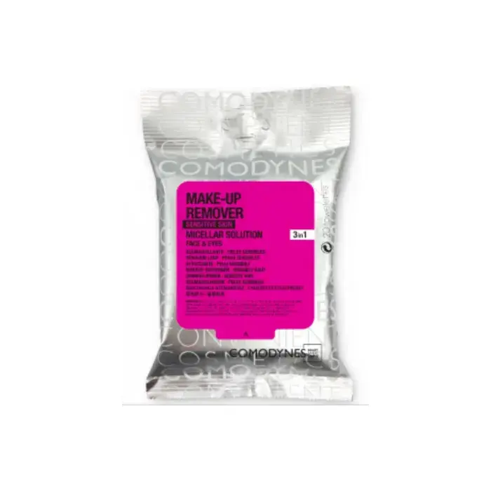 COMODYNES Micellar Makeup Remover Wipes for Face and Eyes, 20 units