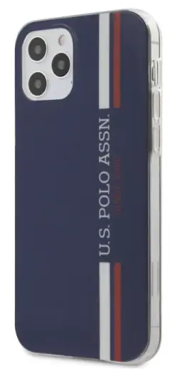 U.S. Polo USHCP12MPCUSSNV Tricolor Vertical Stripes telefoni ümbris iPhone 12 | iPhone 12 Pro sinine