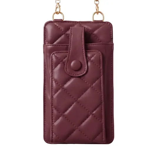 QUILTED PHONE BAG 19*10,5*2CM RED