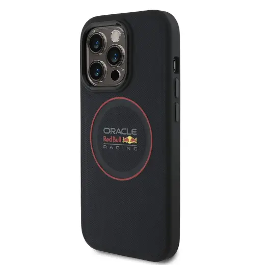 Red Bull PU Leather Red Ring telefona maciņš priekš iPhone 13 Pro tumši zils ar MagSafe atbalstu