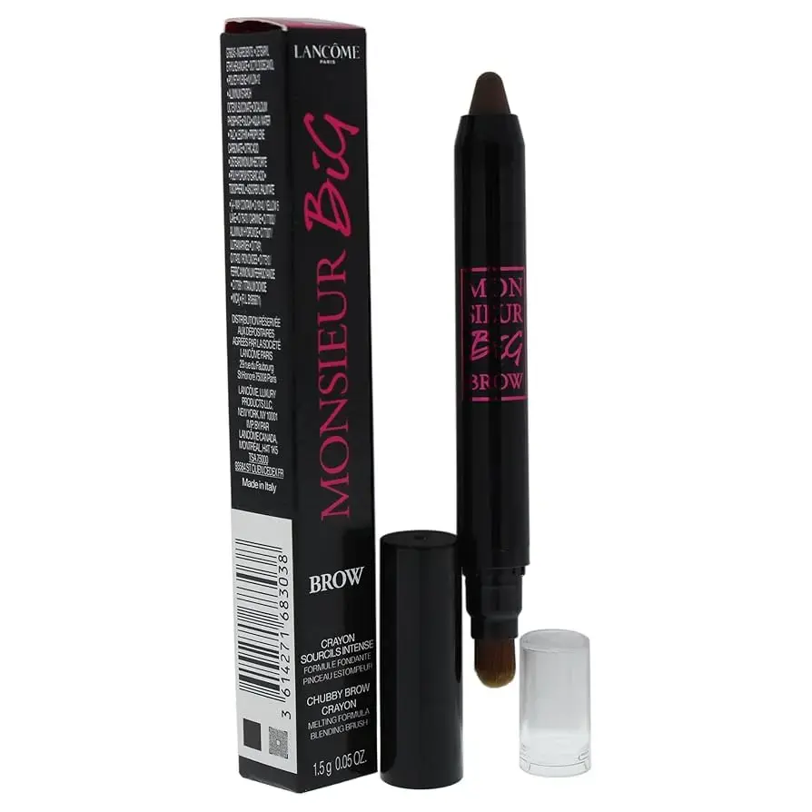 Lancome, Monsieur Big Brow, Blending, Eyebrow Cream Pencil & Brush 2-In-1, 03, Brown, 1.5 g