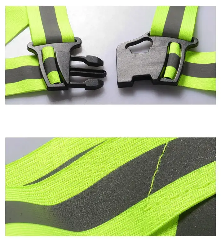 Adjustable reflective harness for a running bike - yellow