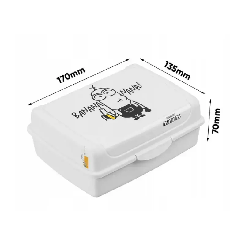 Pārtikas uzglabāšanas trauks deco-click-box midi 1L Carla "Minions Banana" 17x13x7cm balta