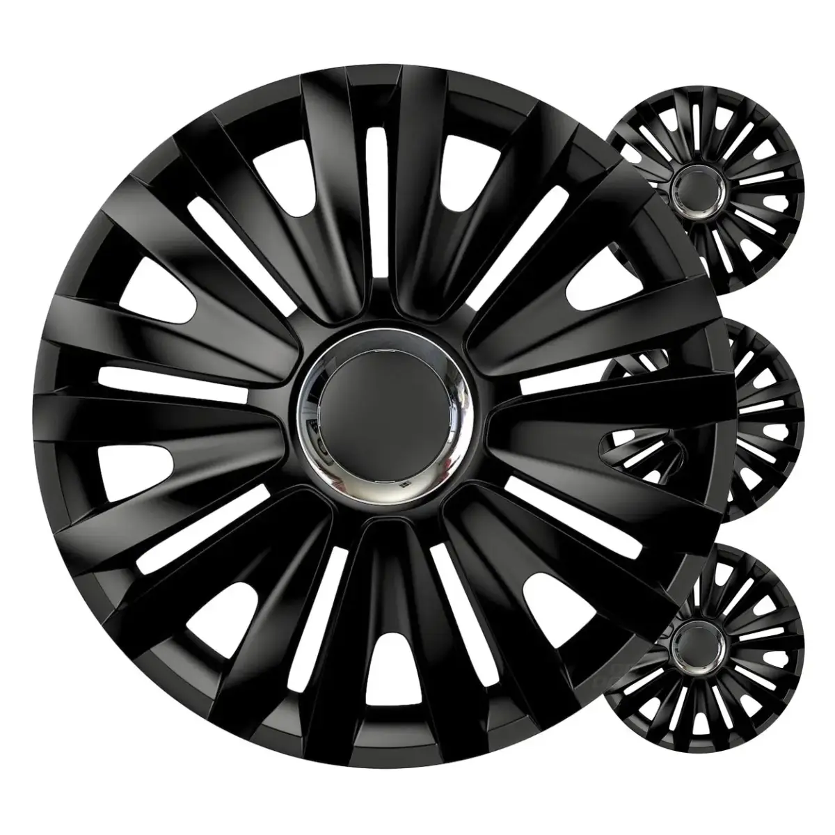 Car hubcaps 4pcs set Royal black 14" COLOR BOX
