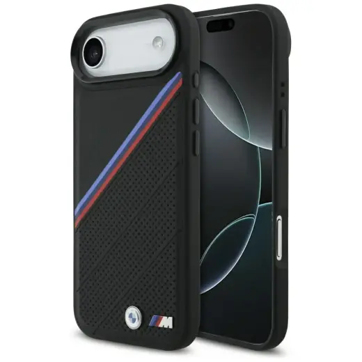 BMW M Tricolor Metal Logo telefoniümbris MagSafe toega seadmele iPhone 17 Air must