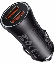 Baseus Golden Contactor Max car charger, 2x USB, 60W (gray)
