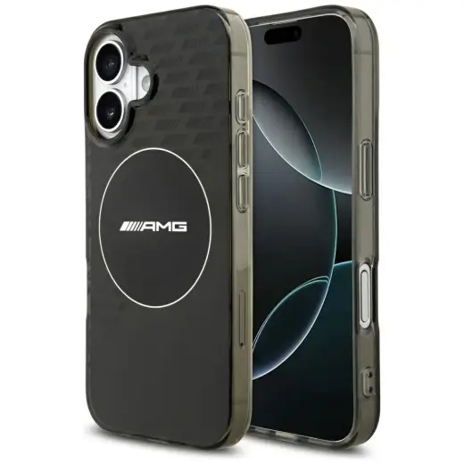 AMG Double Layer Transparent Smocked MagSafe Case for iPhone 17 Black