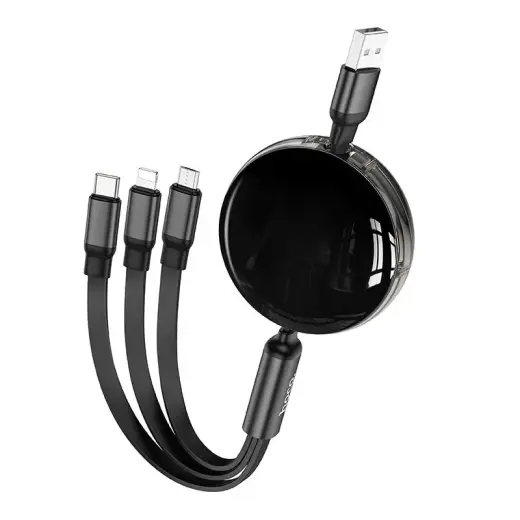 HOCO X78 3-in-1 провод для передачи данных и зарядки | USB-A на Lightning, Micro USB, USB-C | 10W | 1m | чёрный