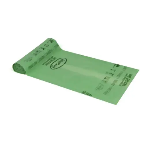 Atkritumu maisi kompostējami BioBag 80L (20 gab. rullī) 17mkr. 82x125cm zaļi