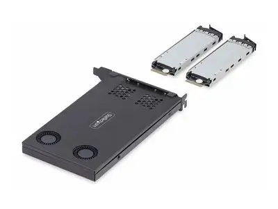 StarTech.com Dual-Bay M.2 NVMe SSD Removable Mobile Rack for PCIe x8 Slot - interface adapter - M.2 NVMe Card | PCIe (NVMe) - PCIe 4.0 x8