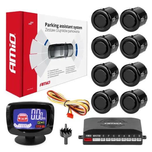 Parking assistant system LED-GRAF 8 sensor black "GOLD" 18mm