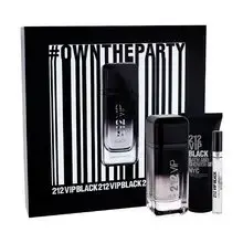 212 VIP Men Black EDP gift set 100 ml, shower gel 100 ml and miniature EDP 10 ml