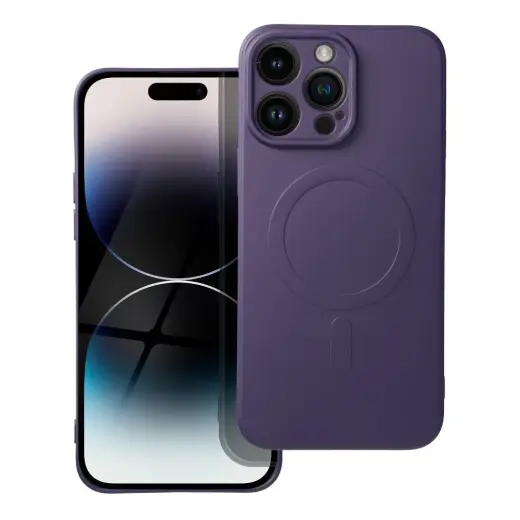 SILICONE MAG COVER telefono dėklas su MagSafe palaikymu iPhone 14 Pro Max violetinis