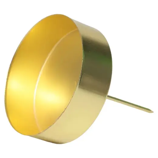 Candle holder 7.8x7cm with pin, 4pcs gold