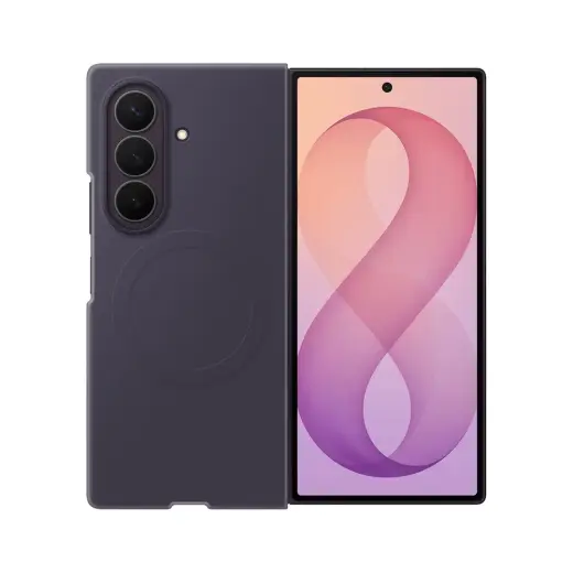 Samsung Silicone Magnet maciņš ar MagSafe atbalstu telefonam Samsung Galaxy Z Fold 8 (F971) violets (komplektā aizsargplēve)