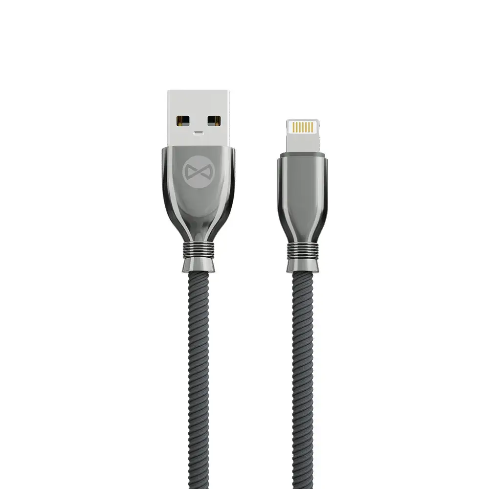 Forever Tornado datu pārraides un uzlādes vads | USB-A uz Lightning | 15W | 1m | melns