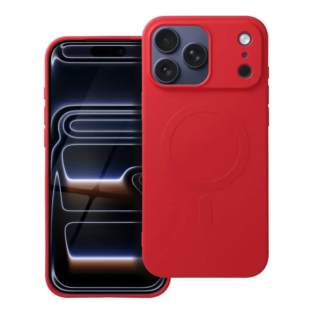 Silicone Mag Cover (big hole) maciņš ar MagSafe atbalstu telefonam iPhone 17 Pro Max sarkans