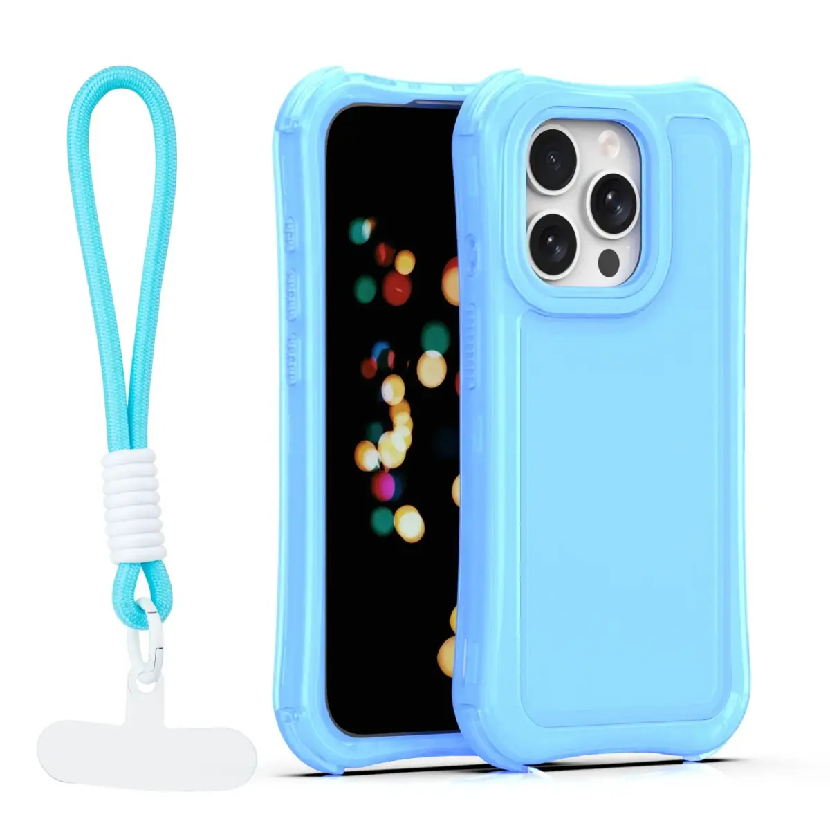 Safepop maciņš ar siksniņu telefonam iPhone 15 Pro zils