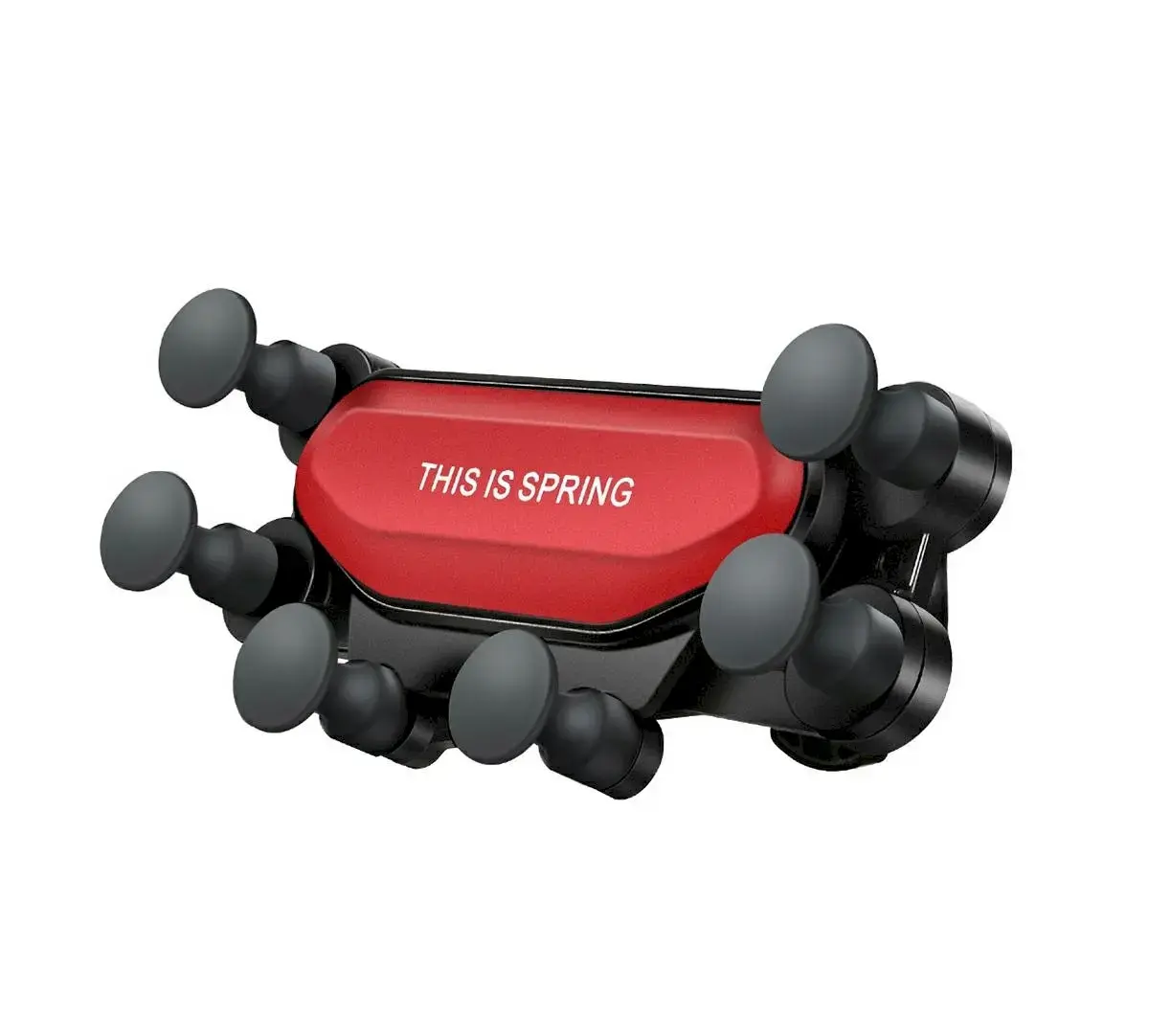 Fusion universal car air vent holder for any device up to 90mm width red