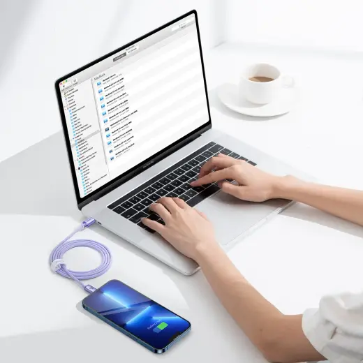 Baseus Crystal data transfer and charging cable | USB-C to Lightning | 20W | 1.2m | purple