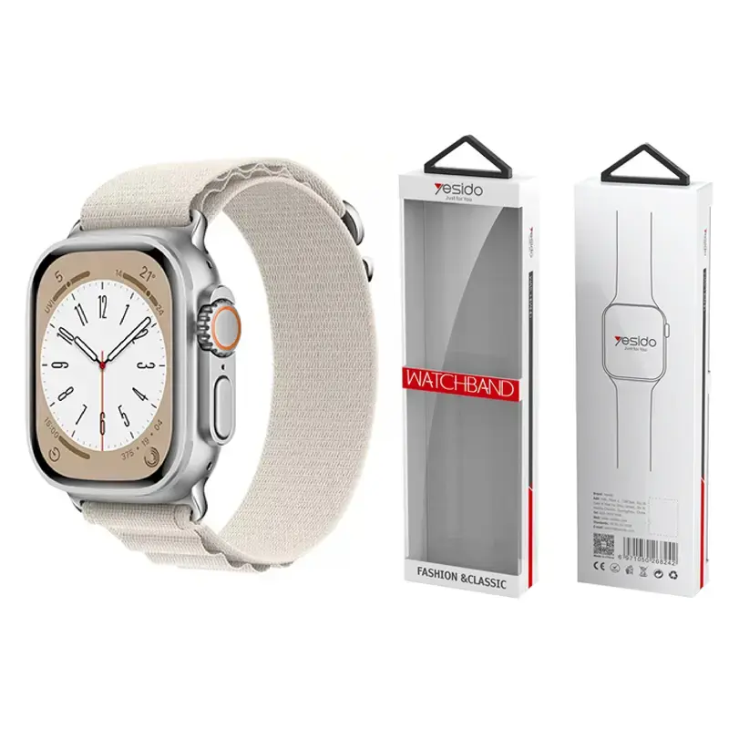 YESIDO WB24 APPLE WATCH SPORT STRAP LOOP 42/44/45 NUDE