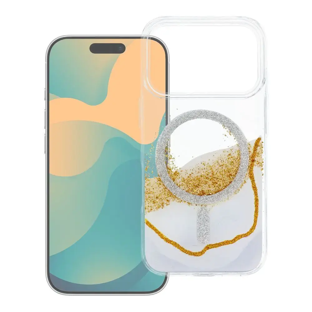 Case for iPhone 13 / 14 Golden compatible with MagSafe white