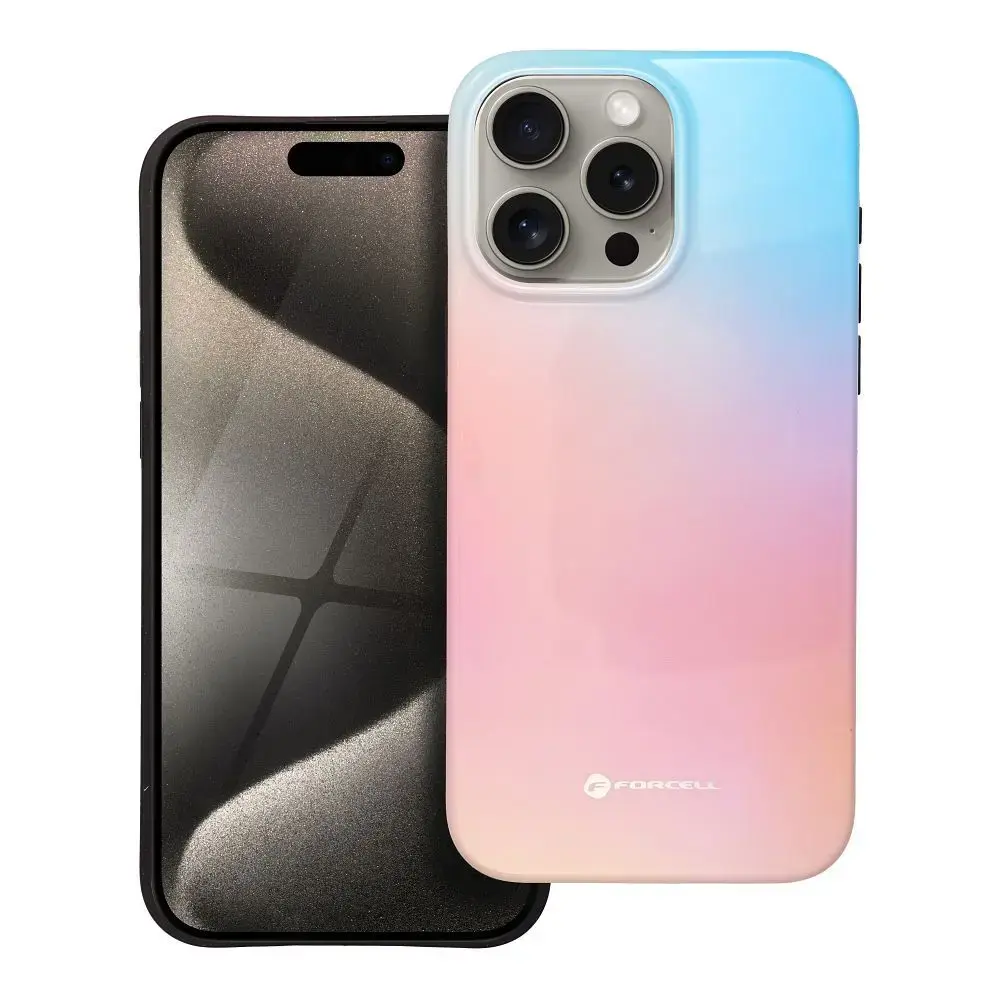 Forcell F-Protect Mirage maciņš ar MagSafe atbalstu telefonam iPhone 15 Pro Max rozā zils