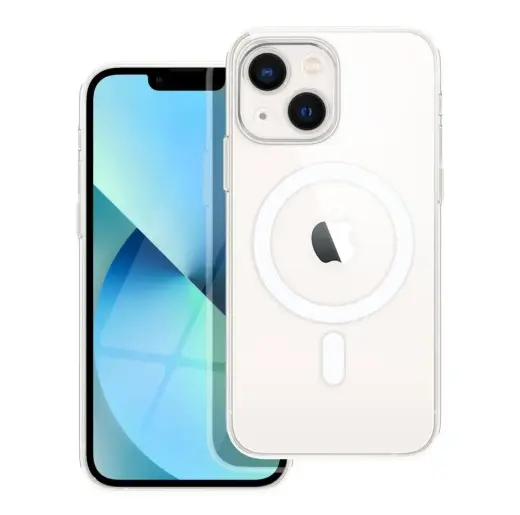 Clear Mag phone case with MagSafe support for iPhone 13 Mini transparent